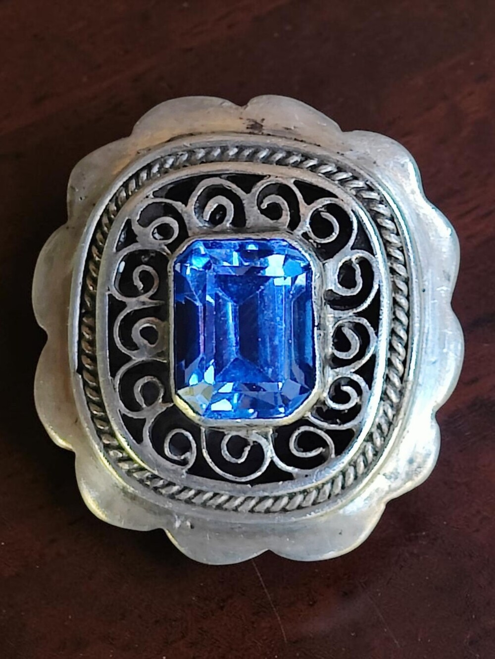 Sterling Silver Blue Sapphire Pendant